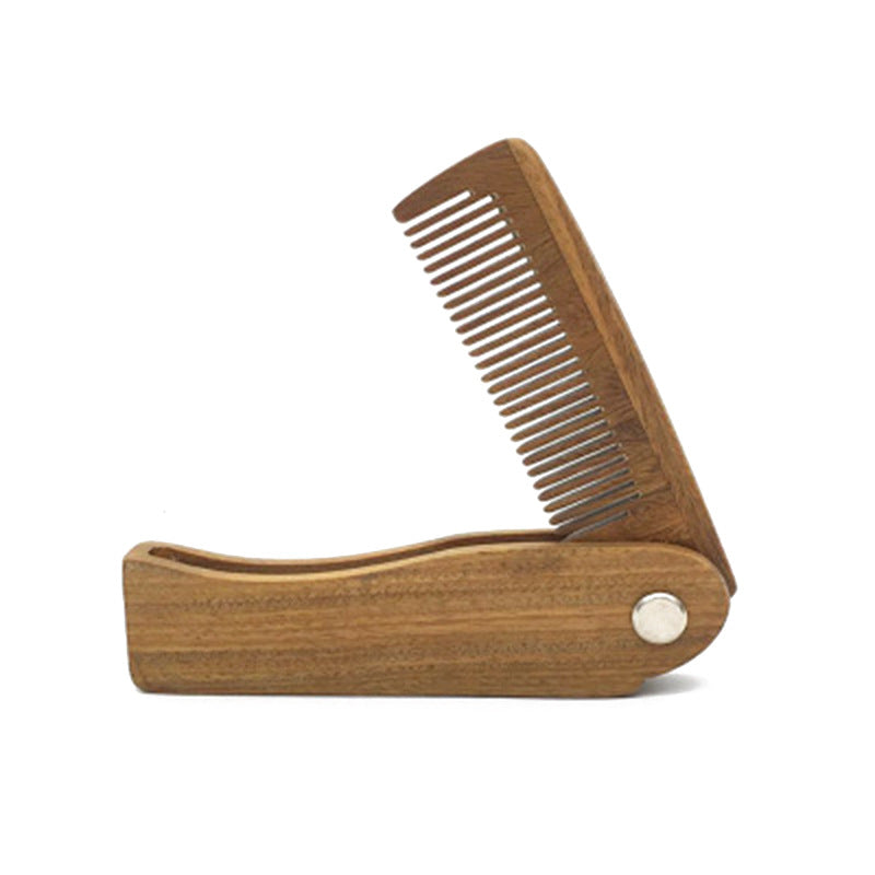 Creative Green Sandalwood Folding Beard Source Hair Brushes & Combs