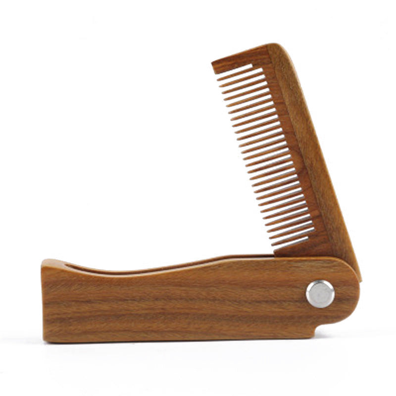 Creative Green Sandalwood Folding Beard Source Hair Brushes & Combs