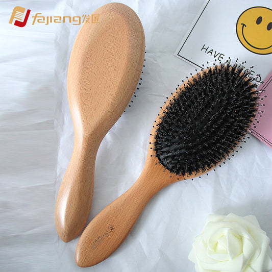 Beech Bristle Scalp Massage Airbag Straight Hair Brushes & Combs