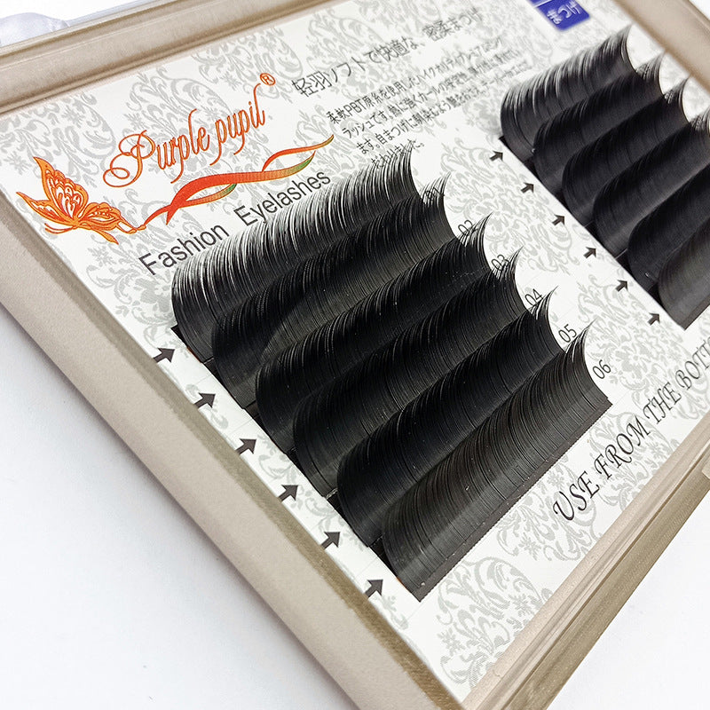 Eyelashes Gray Flat Double Pointed Thick False Lashes