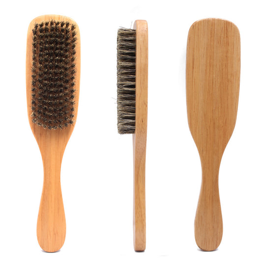 Men's Long Handle Solid Wood Cleaning Styling Hair Brushes & Combs