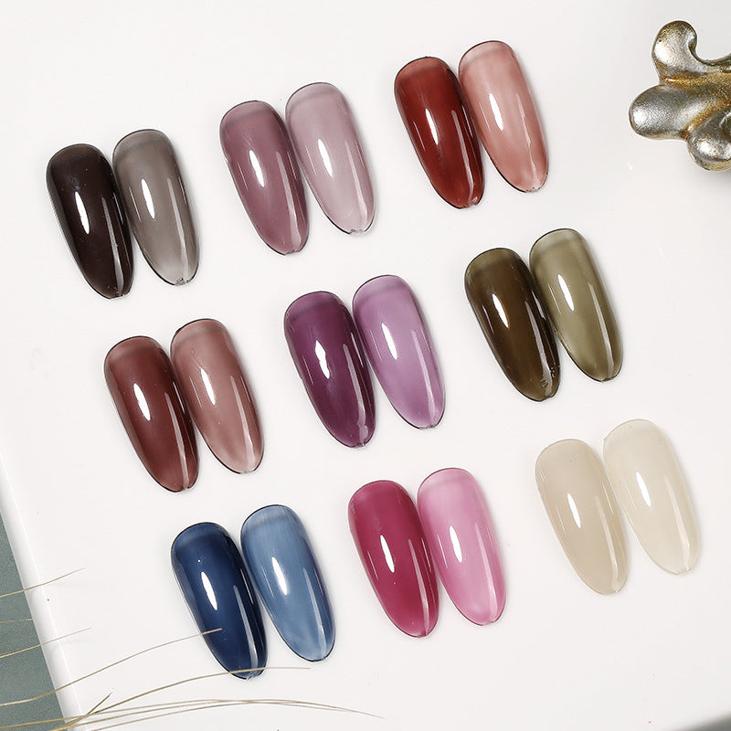 Beauty Gel Transparent Gray Purple Series Nail Polish