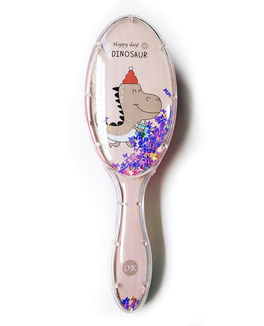 Oval Hairdressing Shimmering Powder Sequins Tangle Cartoon Animal Head Hair Brushes & Combs