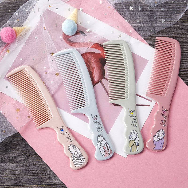 Long Beauty Printed Series Plastic Korean Hair Brushes & Combs