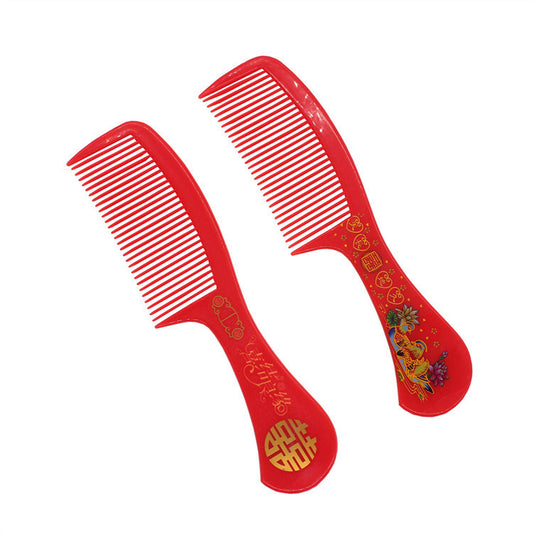 Dragon Phoenix Wedding Red Xi Character Plastic Hair Brushes & Combs