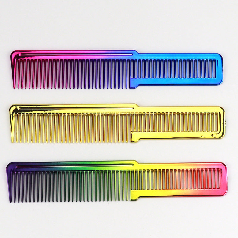 Men's Electroplating Color Rainbow Cutting Scissors Greasy Hair Brushes & Combs