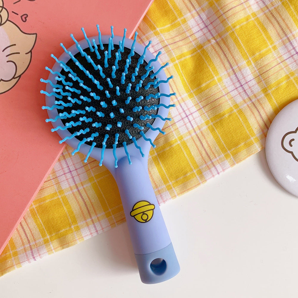 Cute Cartoon Soft Mirror Integrated Portable Airbag Hair Brushes & Combs