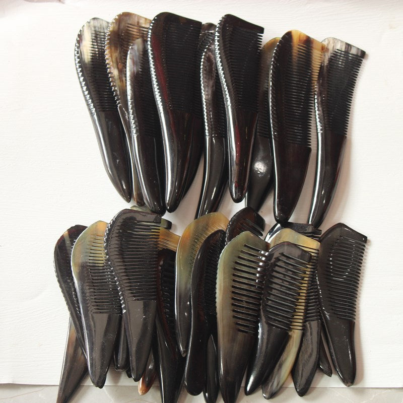 Black Yak Horn Shape Buffalo Sub- Hair Brushes & Combs