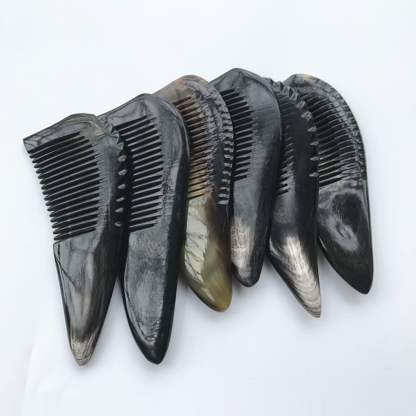 Black Yak Horn Shape Buffalo Sub- Hair Brushes & Combs