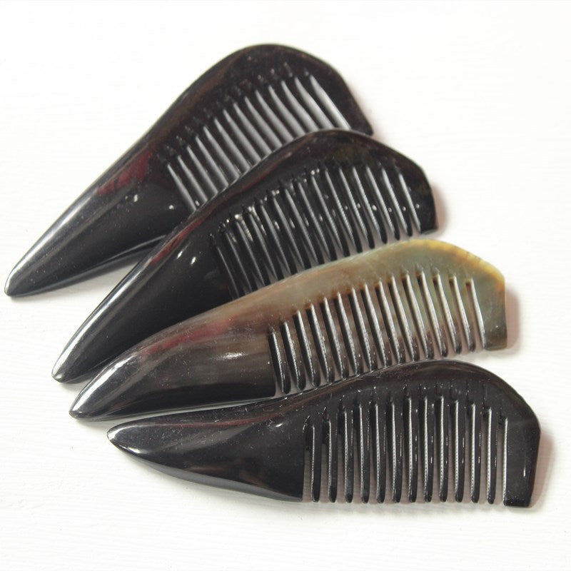 Black Yak Horn Shape Buffalo Sub- Hair Brushes & Combs