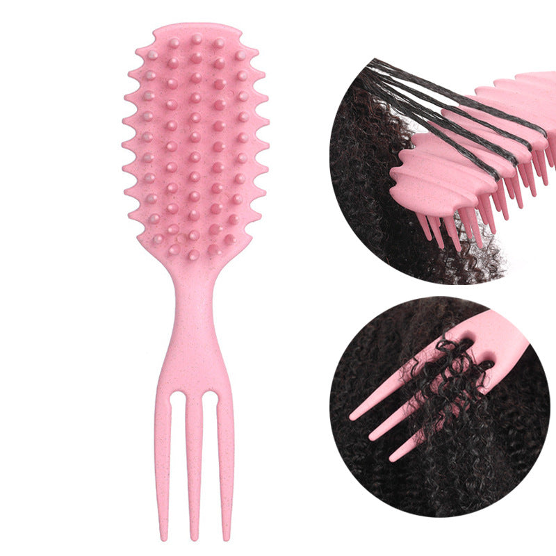 Wheat Straw Hollow Ms. Long Special Head Meridian Hair Brushes & Combs