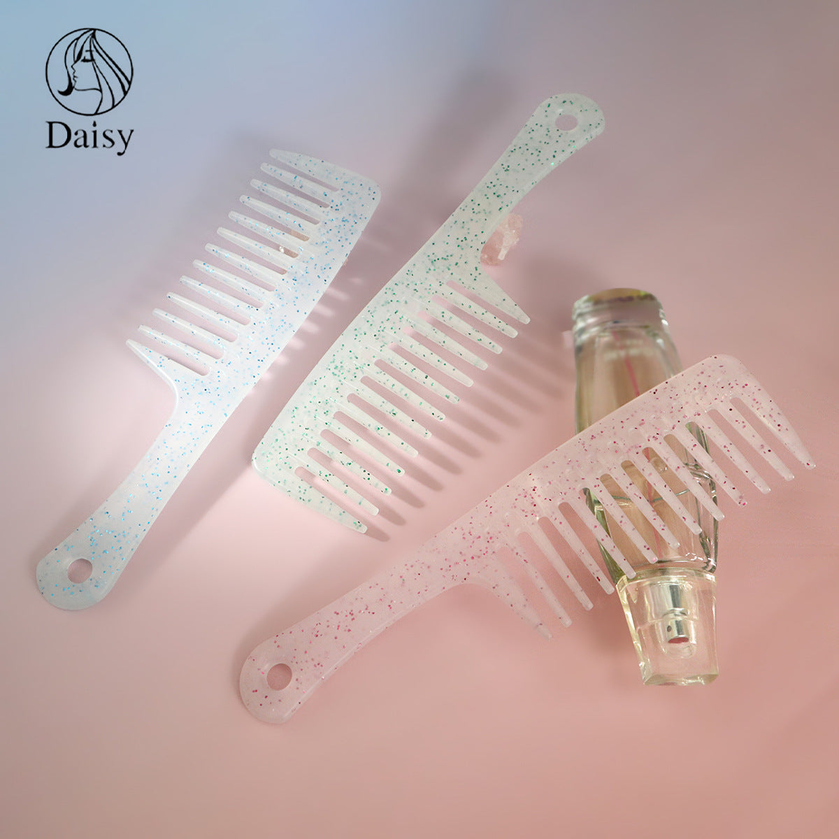 Large Tooth Ms. Long Plastic Handle Hair Brushes & Combs