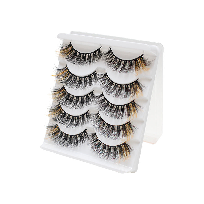 Pairs Of Color Eyelashes Suit Three-dimensional False Lashes