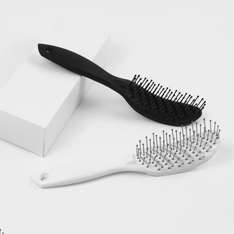 Curved Small Hollow Massage Vent Fine Teeth Color Oil Hair Brushes & Combs