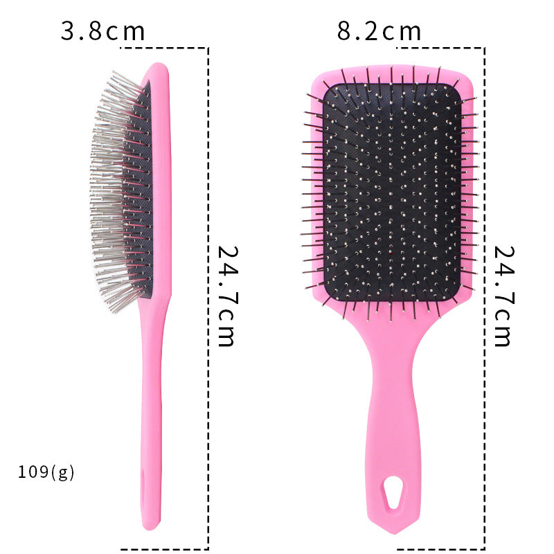 Frosted Large Square Airbag Steel Tooth Four-color Optional Hair Brushes & Combs