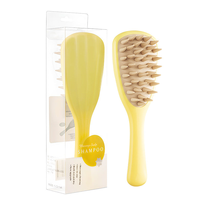 Ginkgo Leaf Long Handle Shampoo Silicone Coarse Texture Hair Brushes & Combs