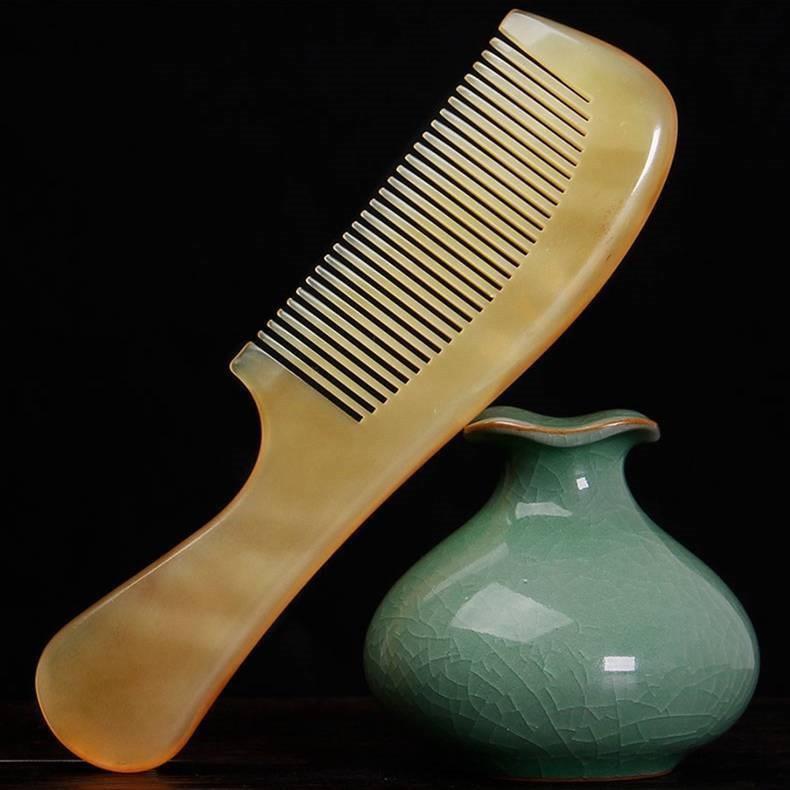 Yellow Horn Yak Skull Male Female Hair Brushes & Combs