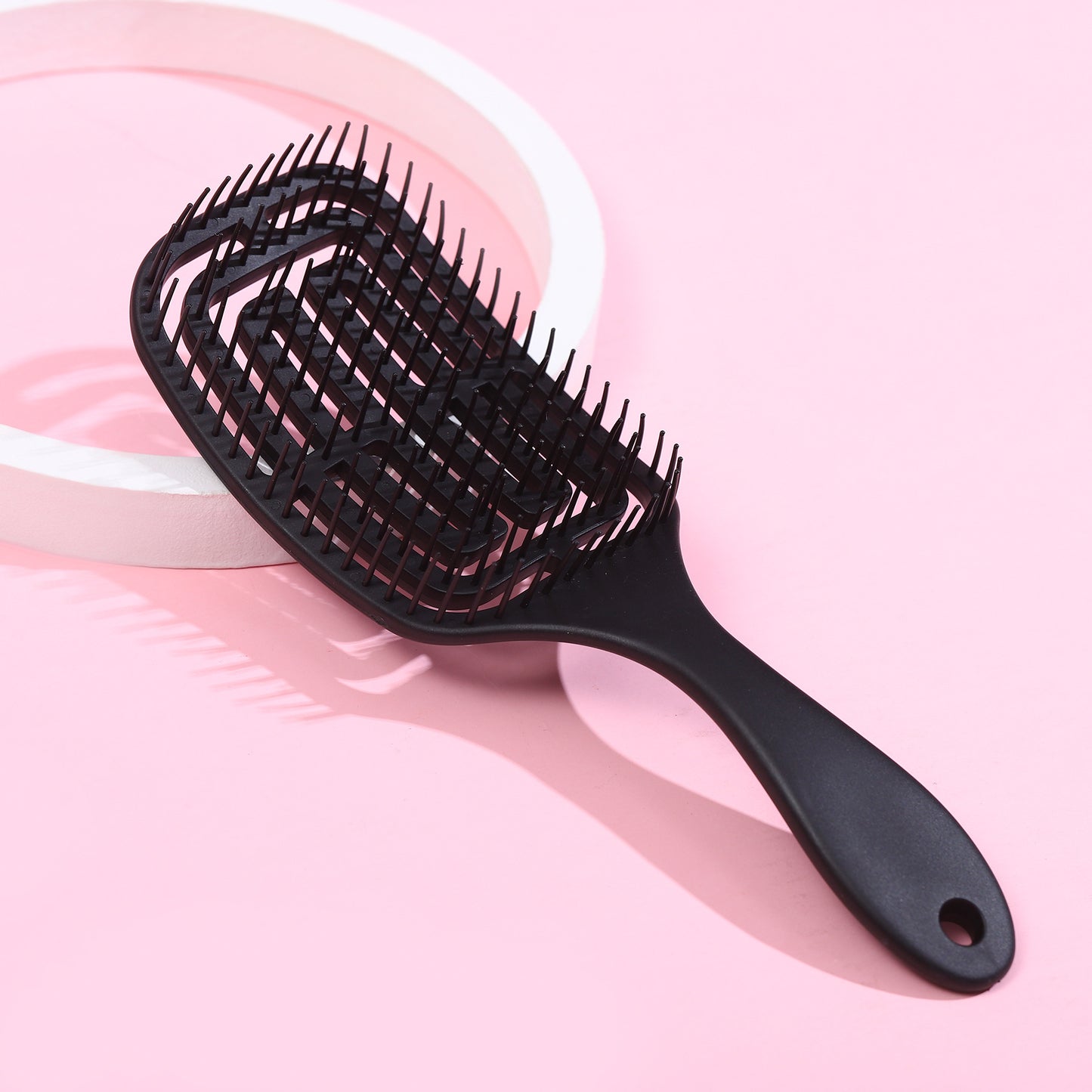 Square Elastic Tangle Large Ribs Ventilation Hair Brushes & Combs