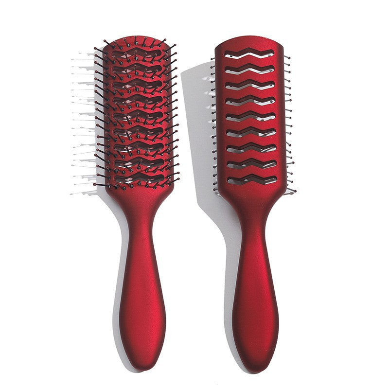 Long Black Ribs Hollow Massage Scalp Hair Brushes & Combs