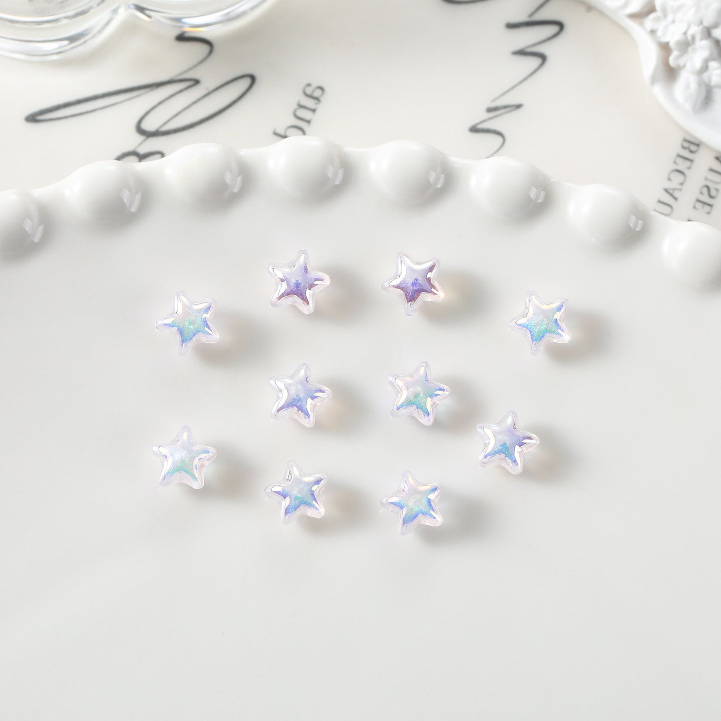 Star Ornament Electroplating Three-dimensional Pearlescent Resin Nail Care Nail Art