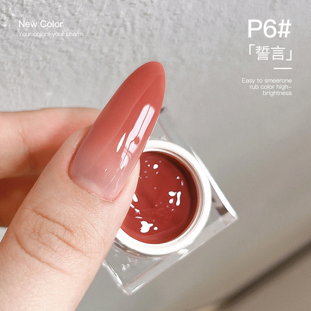 Gradient Coloring Blush Color Painting Flower Nail Polish