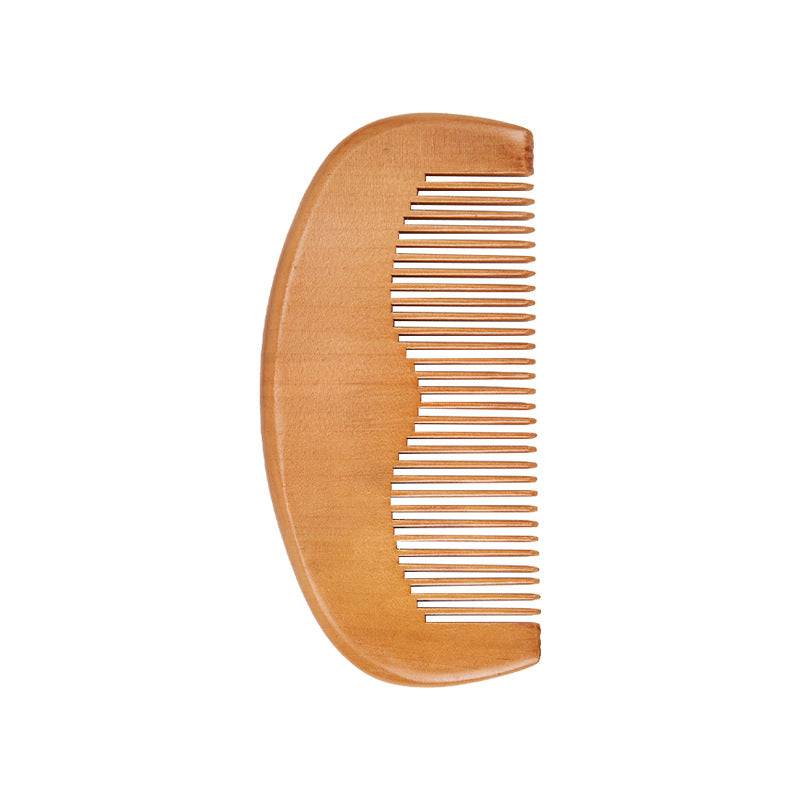 Men's Portable Peach Wood Grate Beard Solid Hair Brushes & Combs