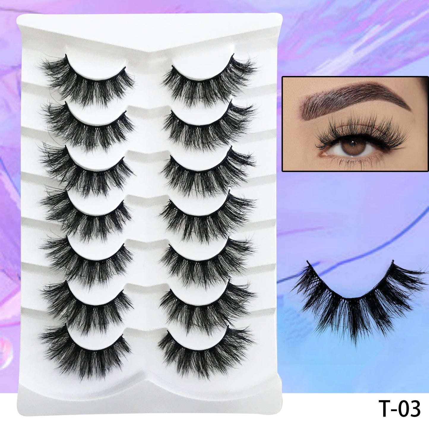 Double Pairs Of Eyelashes Natural Thick Imitated Mink False Lashes