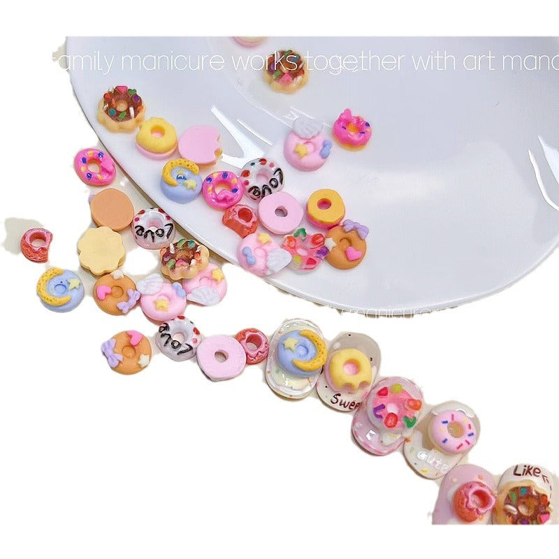 Mini Donut Ornament Wear Decoration Resin Nail Care Nail Art