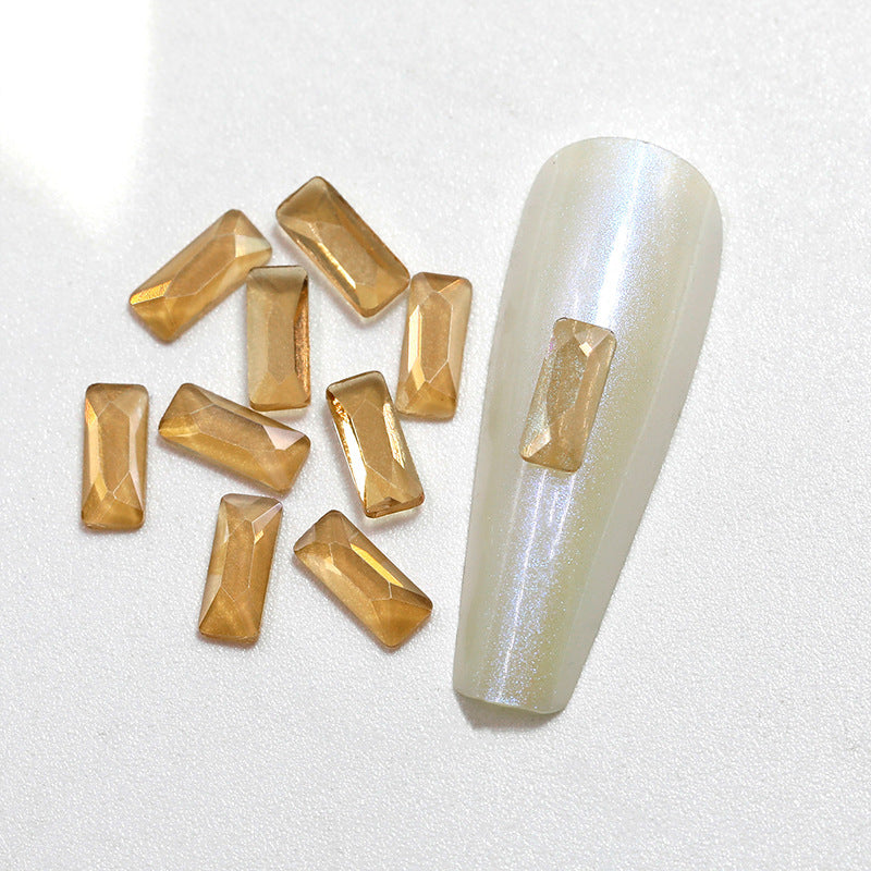 Tea Color Aurora Diamond Transparent Flat-bottomed Fancy Shape Rhinestone Nail Care Nail Art