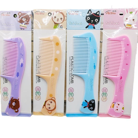 Children's Cartoon Small Plastic Dense Gear Short Hair Brushes & Combs