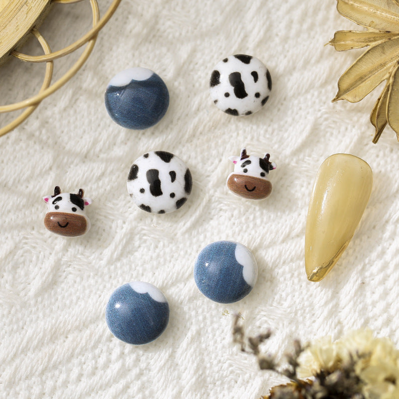 Calf Cow Suit Three-dimensional Painted Animal Nail Stickers