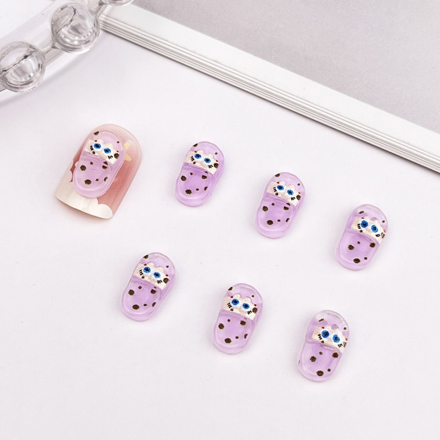 Cartoon Summer Cool Simulation Slippers Resin Nail Care Nail Art