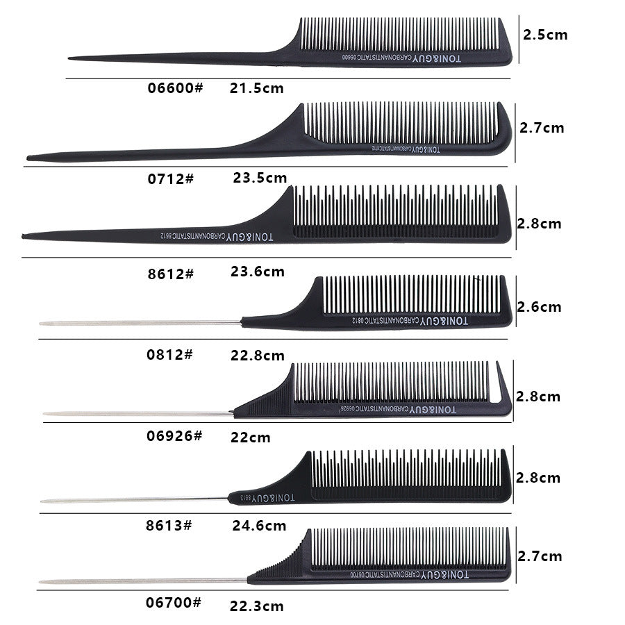 Tail Carbon Fiber Steel Needle Cut Hair Brushes & Combs