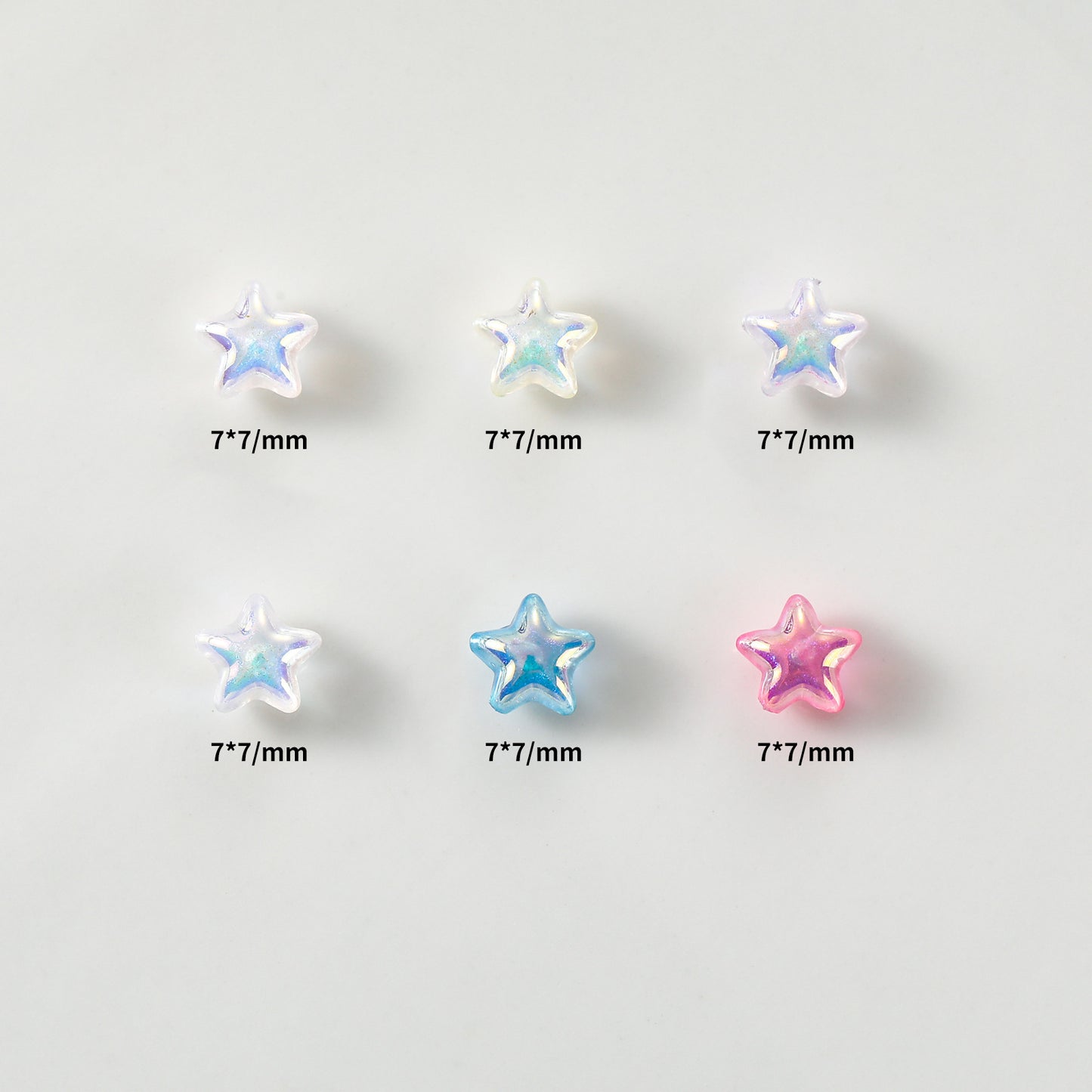 Star Ornament Electroplating Three-dimensional Pearlescent Resin Nail Care Nail Art