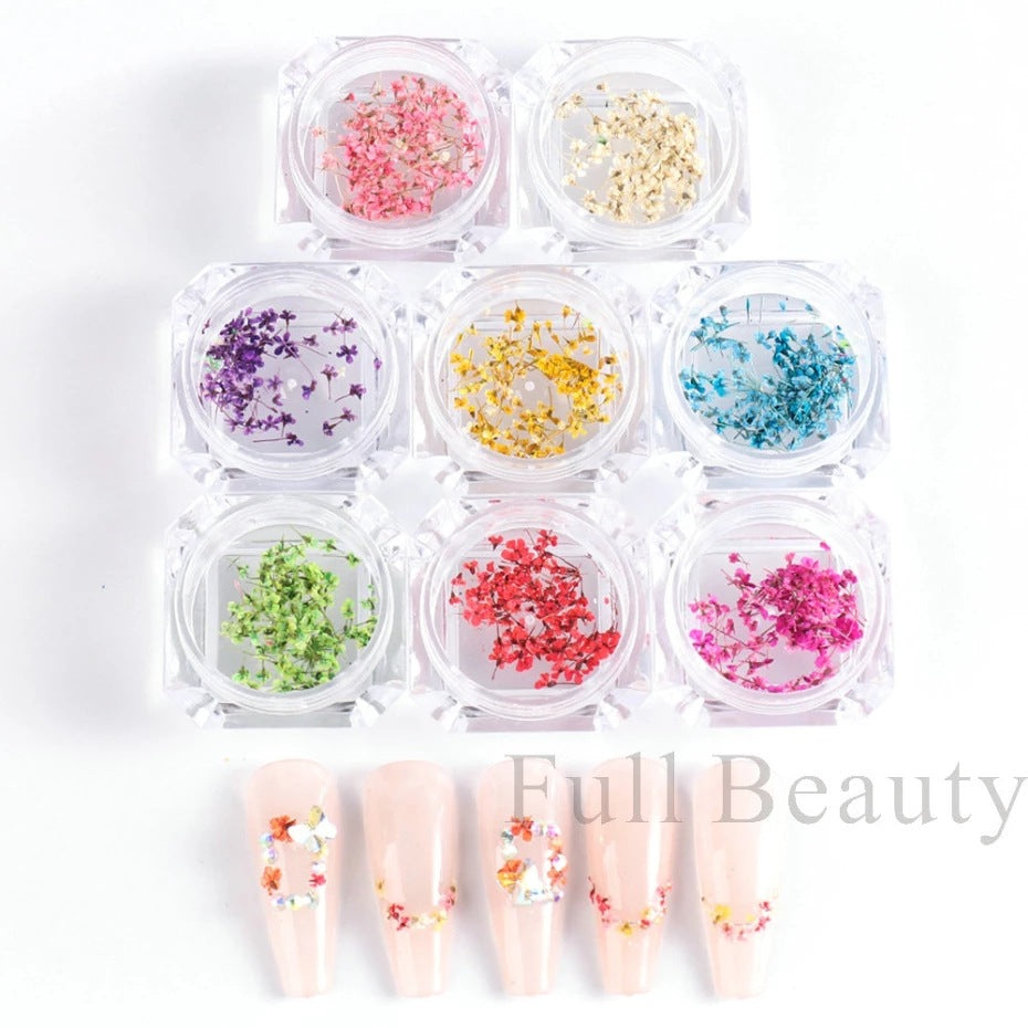 Hot Bottle French Dried Flower Ornament Real Natural Nail Care Nail Art