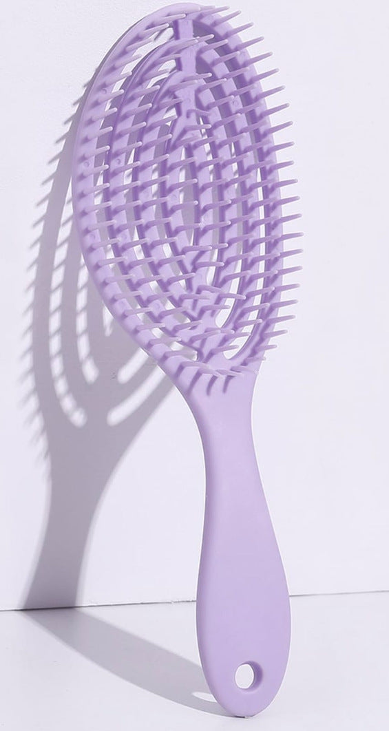 Head Curling Hollow Oval Gradient Plastic Candy Hair Brushes & Combs