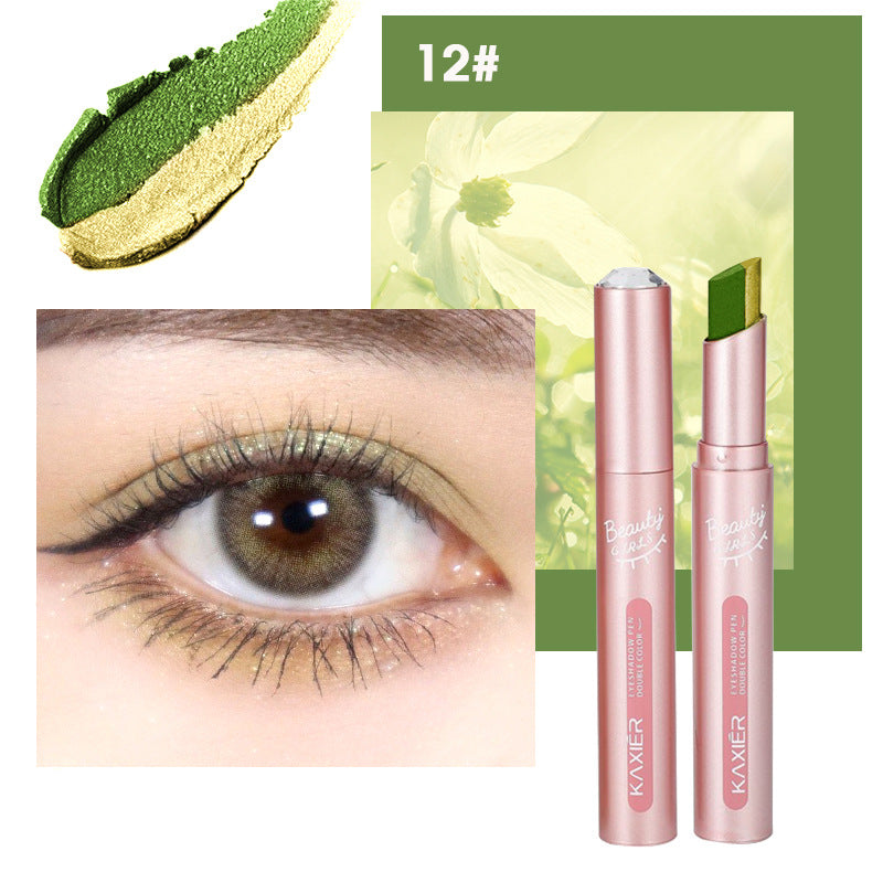 Gradient Two-color Pen Pearlescent Thin Glittering Eyeshadow