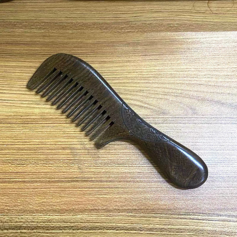 Sandalwood Double-sided Carved Wood Scalp Head Hair Brushes & Combs