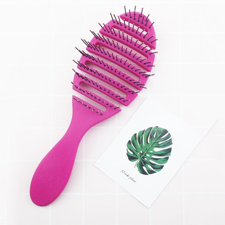 Women's Hollow Fluffy High Skull Top Styling Plastic Hair Brushes & Combs