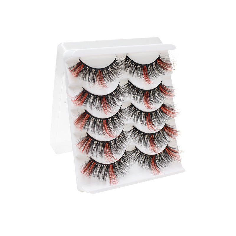 Pairs Of Color Eyelashes Suit Three-dimensional False Lashes