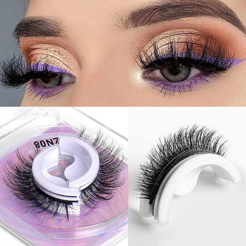 Pair Self-adhesive Eyelashes Thick Curl Soft Black Stem Eyelash False Lashes