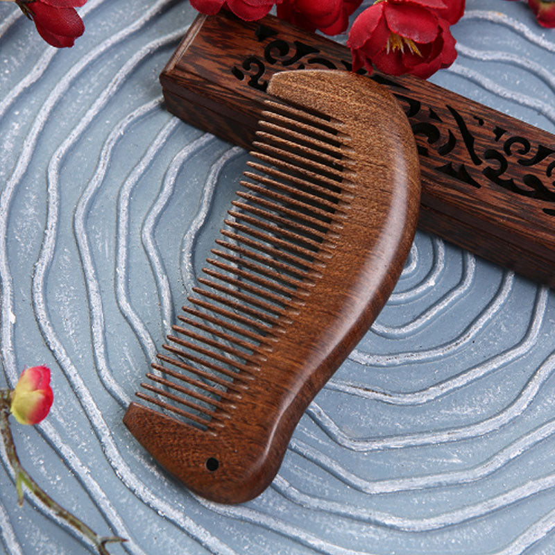 Golden Sandalwood Peacock Black Gold Ebony Hair Brushes & Combs