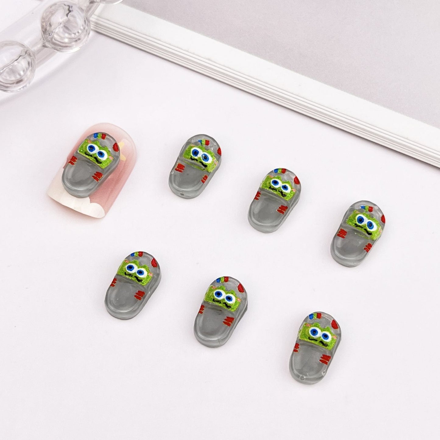 Cartoon Summer Cool Simulation Slippers Resin Nail Care Nail Art