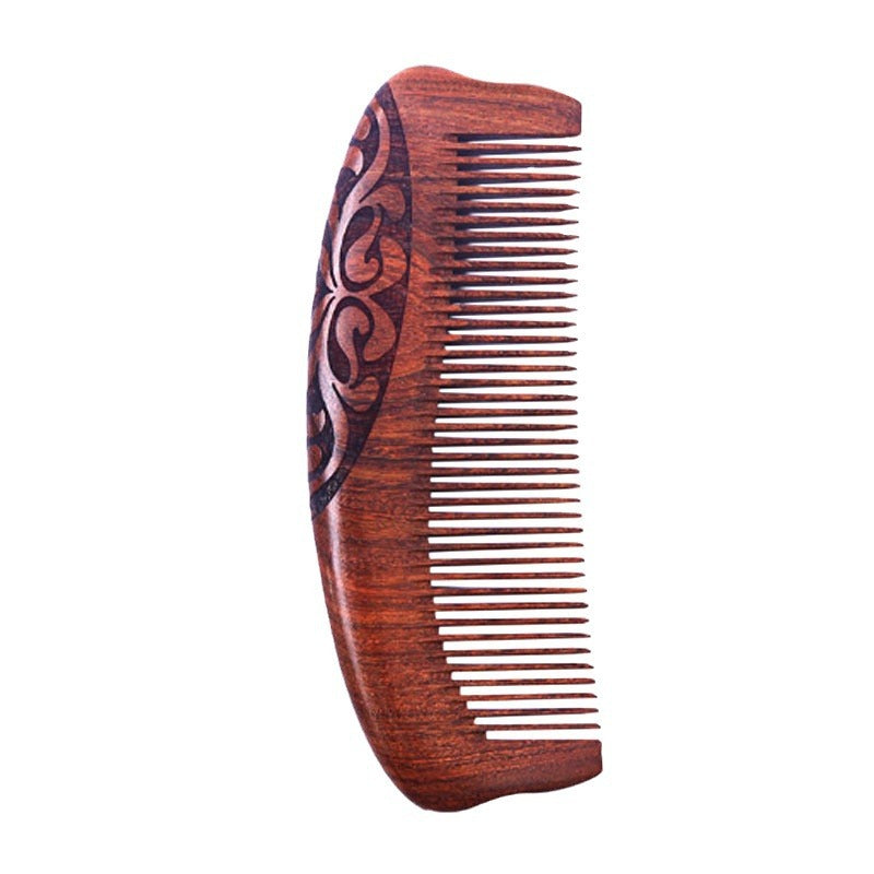 Sandalwood Double-sided Carved Wood Scalp Head Hair Brushes & Combs