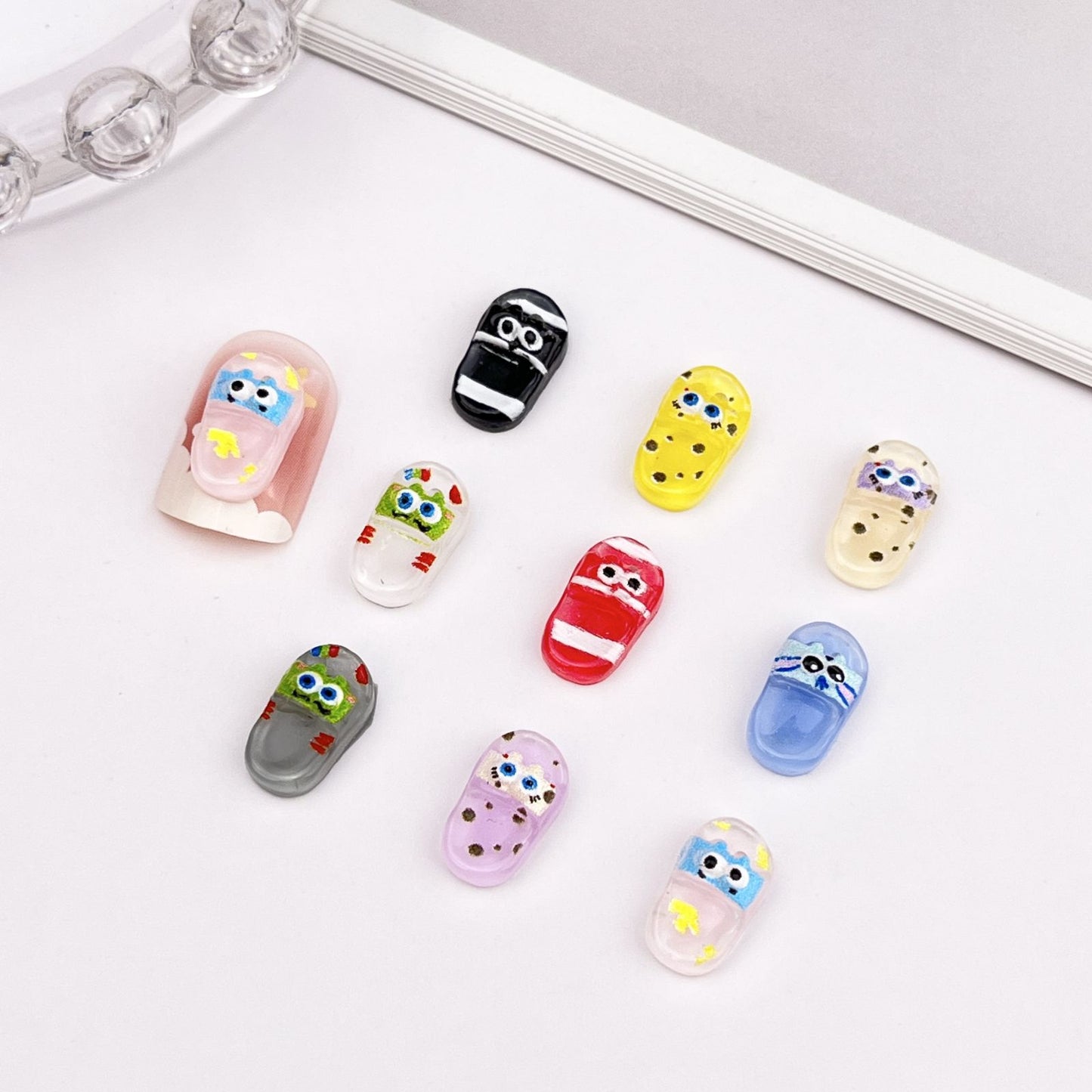 Cartoon Summer Cool Simulation Slippers Resin Nail Care Nail Art