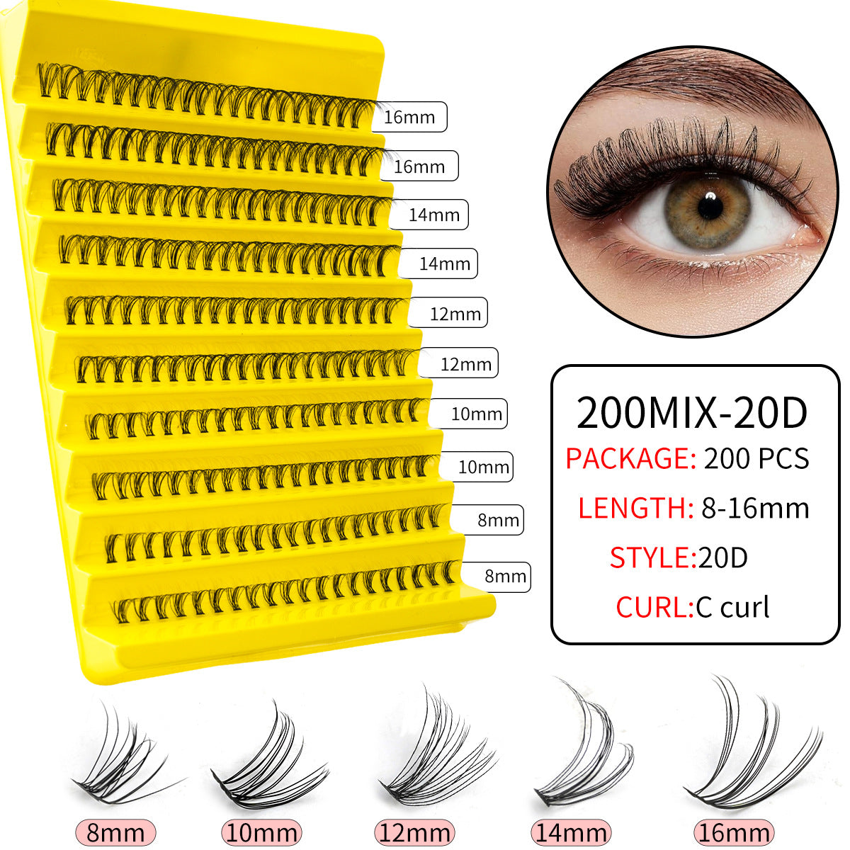 Segment Eyelashes Suit Single Cluster Individual False Lashes