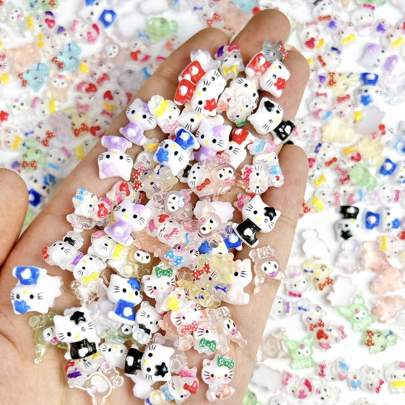 Cartoon Mini Cat Ornament Wear Manicure Nail Care Nail Art