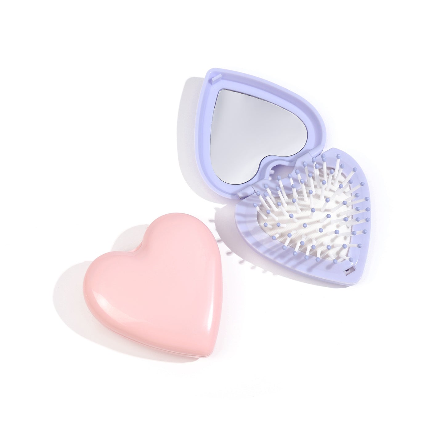 Massage Heart-shaped Foldable Portable Mirror Scalp Hair Brushes & Combs