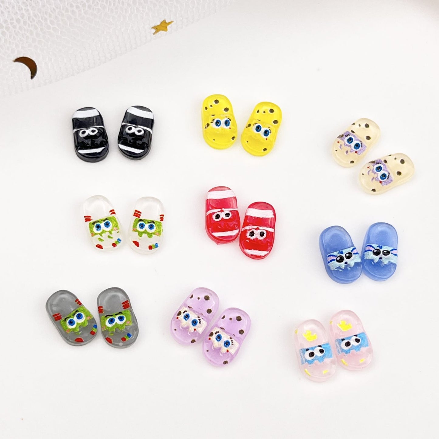 Cartoon Summer Cool Simulation Slippers Resin Nail Care Nail Art