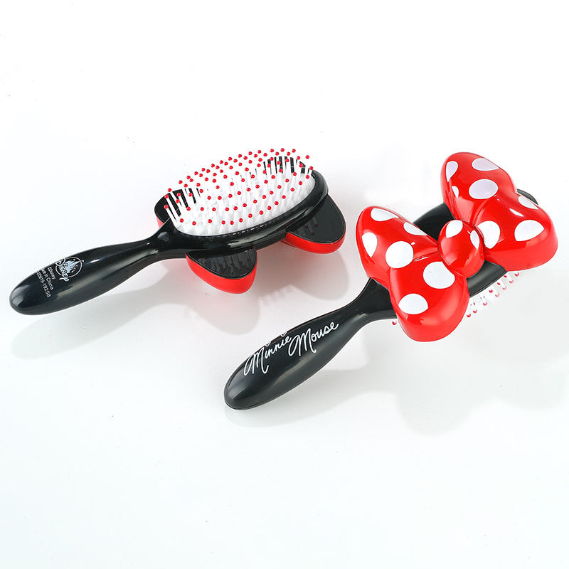 Plastic Airbag Massage Bow Polka Dot Hair Brushes & Combs